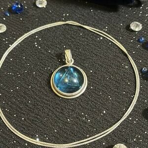Gorgeous Aqua Sterling Silver Pendant